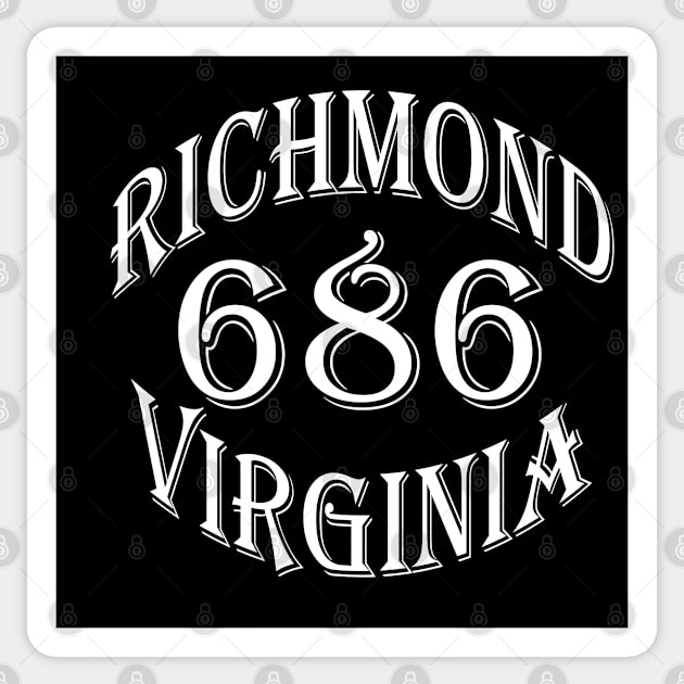 686 RICHMOND VA (WHITE) Sticker by DodgertonSkillhause